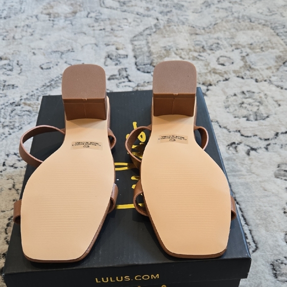 Lulu's Tan Strappy Block Heel Sandals - Picture 4 of 4